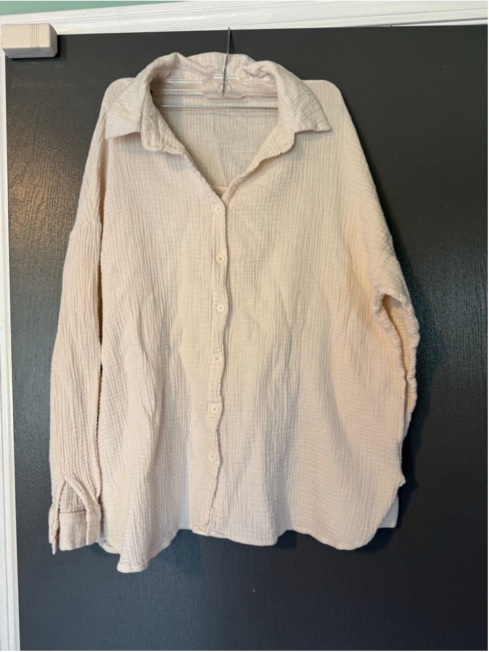 Women's Unbranded Beige Cotton Button Down Shirt XL